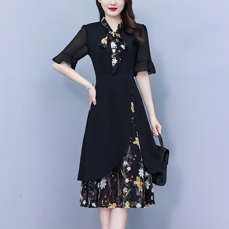 Vestido Midi Feminino Preto co - Midi Skirt Floral avaliação e preço