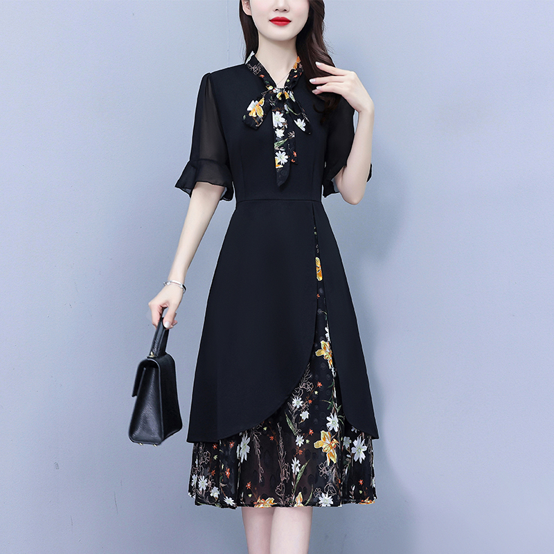 Vestido Midi Feminino Preto co - Midi Skirt Floral avaliação e preço