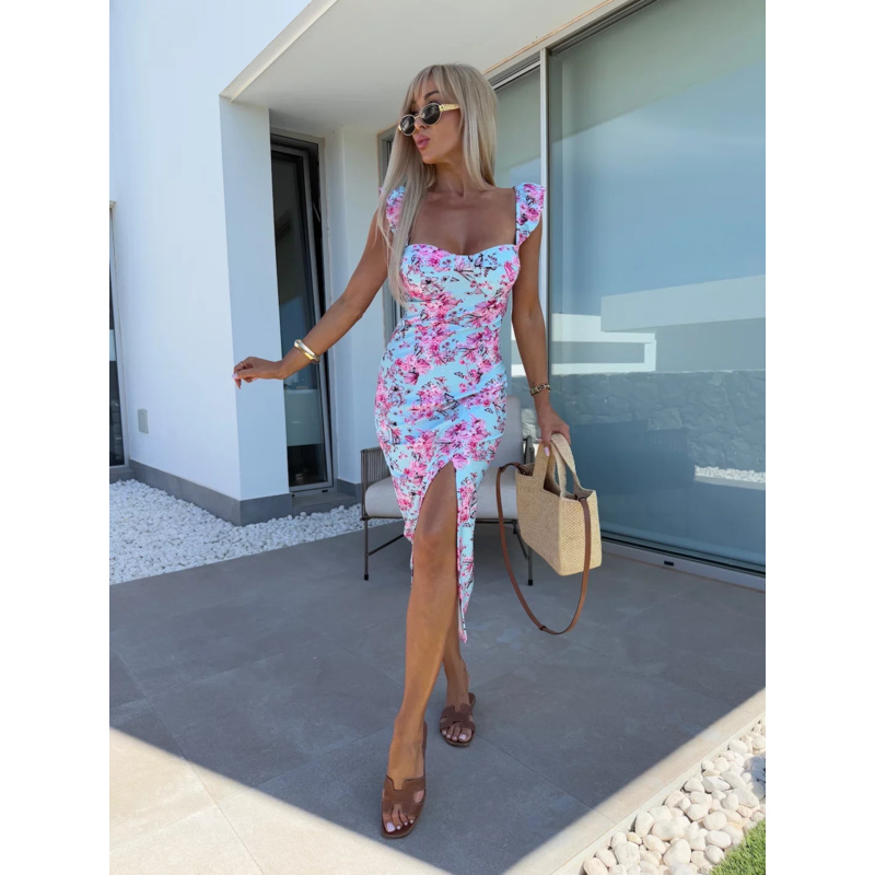Vestido Midi Floral com Babado - Midi Skirt Floral avaliação e preço