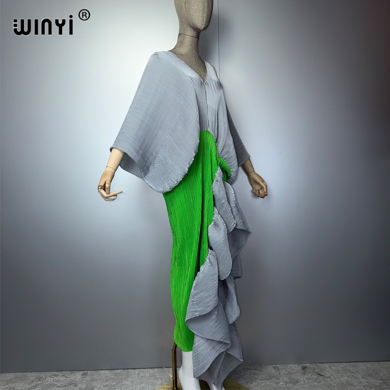 WINYI Novo Vestido Plissado Sl - Cover Up Kaftan avaliação e preço