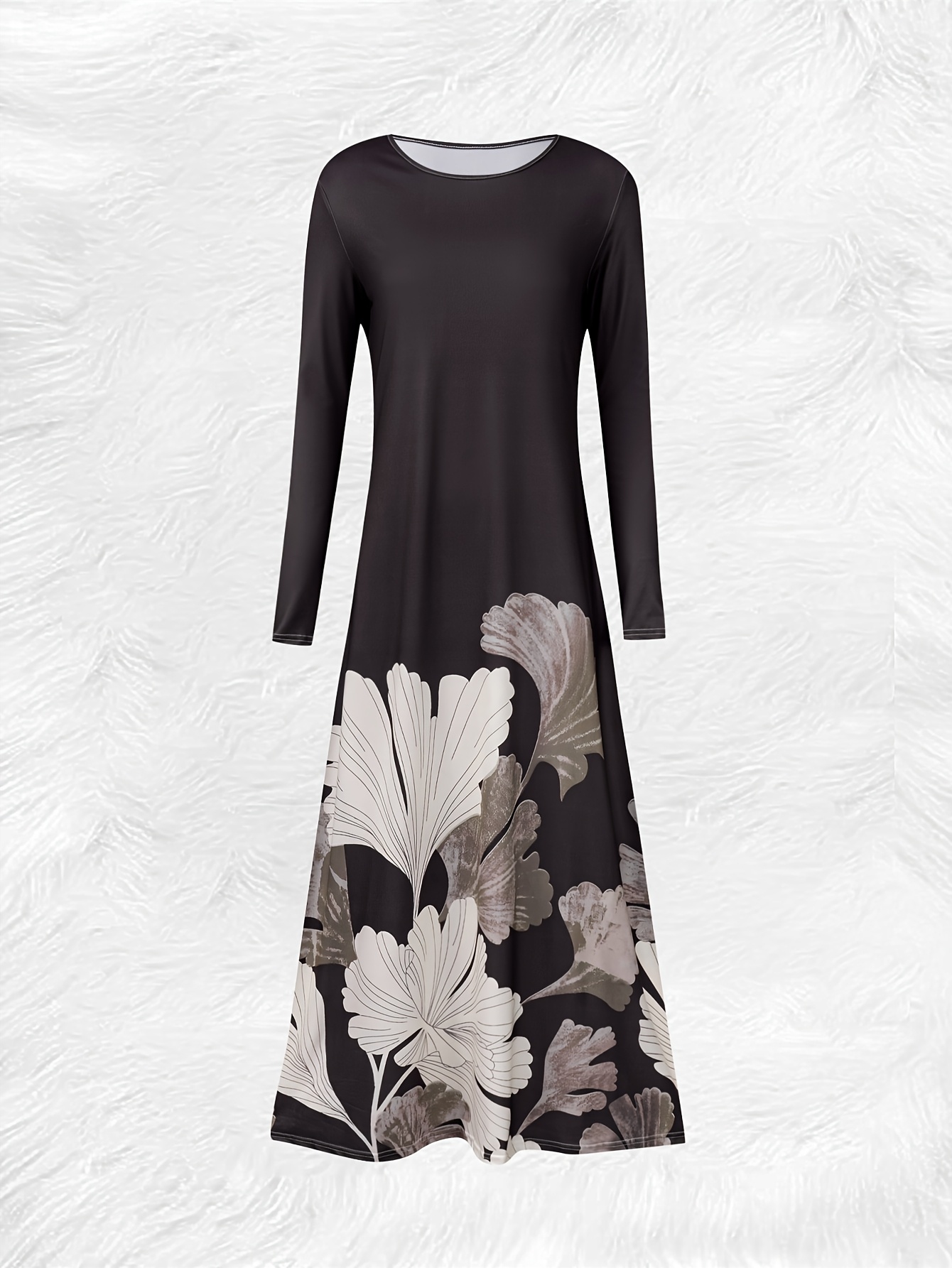 Vestido Feminino de Manga Long - Midi Skirt Floral avaliação e preço