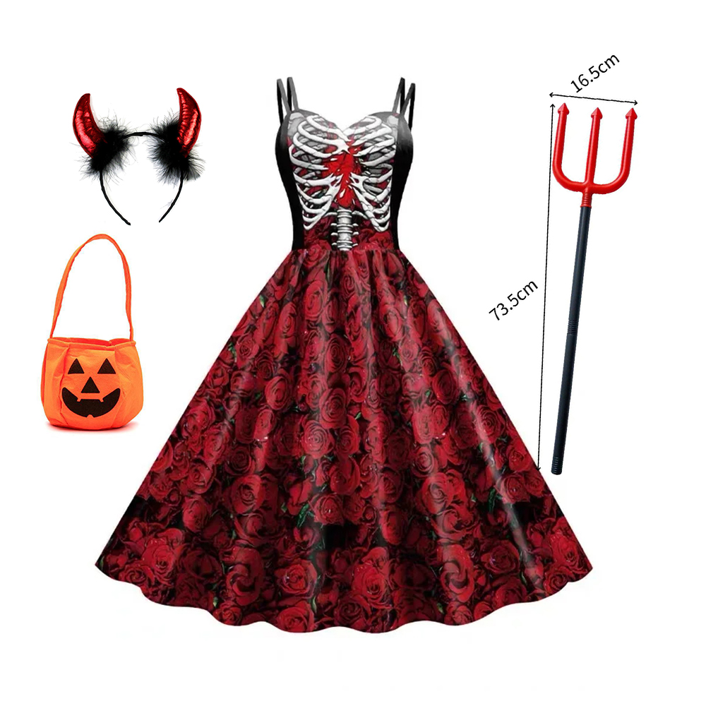 Vestido de Cosplay para Adoles - Romper Floral Print avaliação e preço